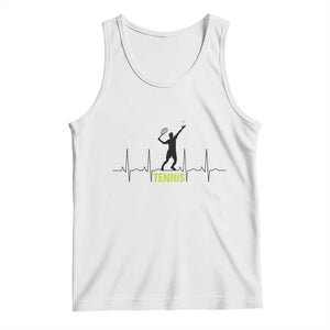 Tennis Lover Heartbeat Tank Top Sports Player Gift TS12 White Print Your Wear