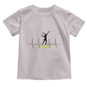 Tennis Lover Heartbeat Toddler T Shirt Sports Player Gift TS12 Ice Gray Print Your Wear