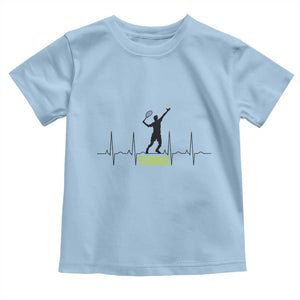 Tennis Lover Heartbeat Toddler T Shirt Sports Player Gift TS12 Light Blue Print Your Wear