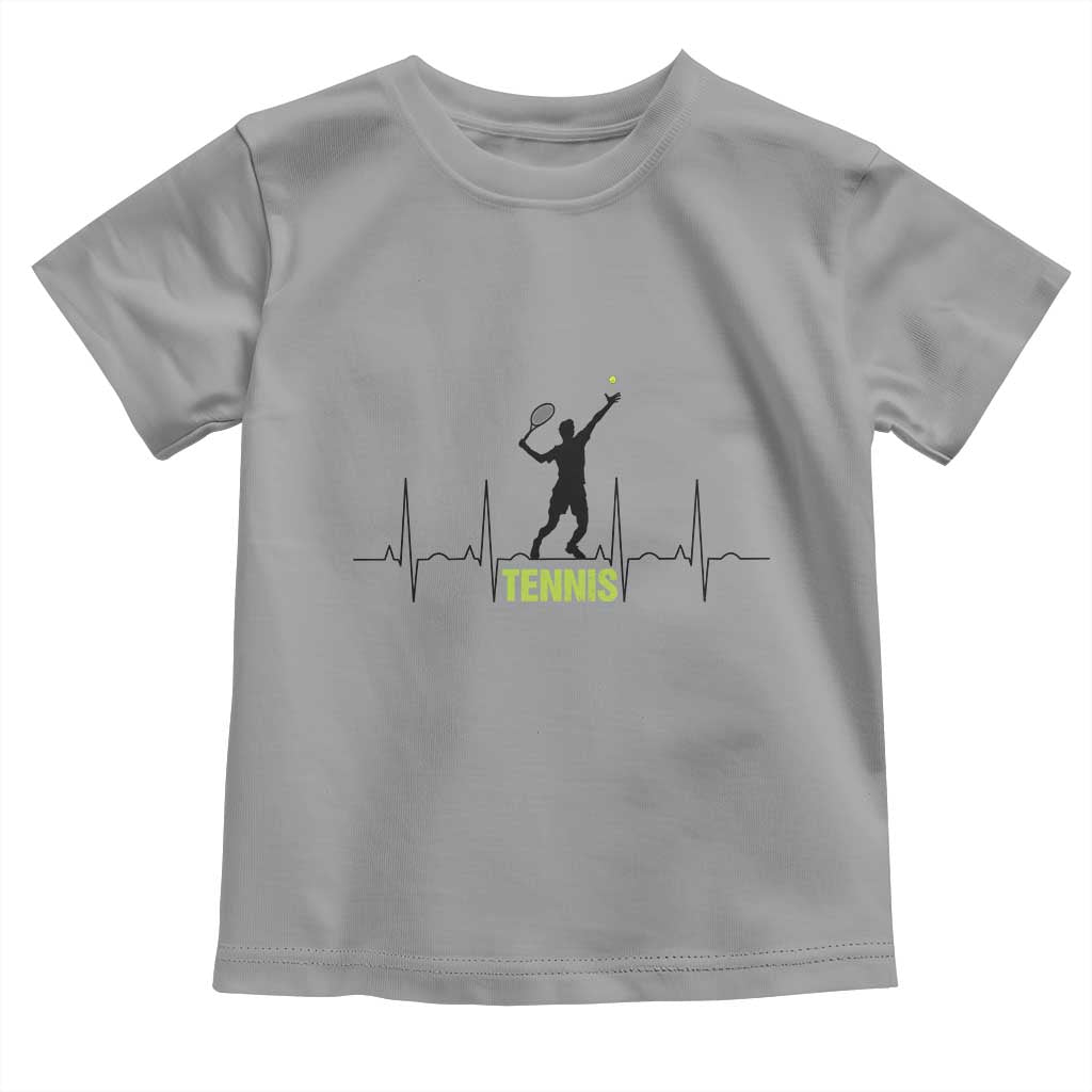 Tennis Lover Heartbeat Toddler T Shirt Sports Player Gift TS12 Sport Gray Print Your Wear