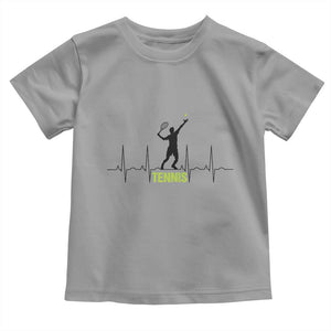 Tennis Lover Heartbeat Toddler T Shirt Sports Player Gift TS12 Sport Gray Print Your Wear