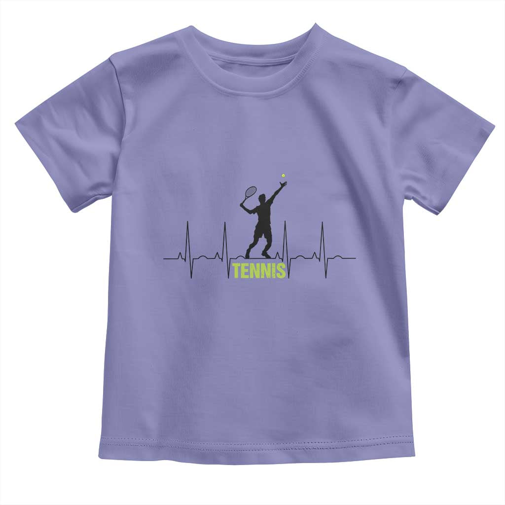 Tennis Lover Heartbeat Toddler T Shirt Sports Player Gift TS12 Violet Print Your Wear