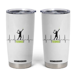 Tennis Lover Heartbeat Tumbler Cup Sports Player Gift TS12 White Print Your Wear