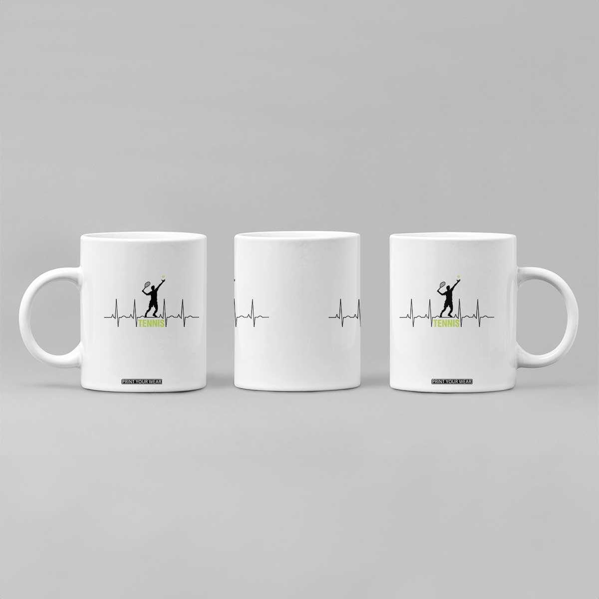 Tennis Lover Heartbeat Coffee Mug Sports Player Gift TS12 Print Your Wear