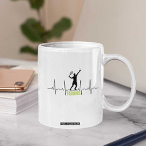 Tennis Lover Heartbeat Coffee Mug Sports Player Gift TS12 Print Your Wear