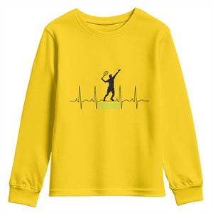 Tennis Lover Heartbeat Youth Sweatshirt Sports Player Gift TS12 Daisy Print Your Wear