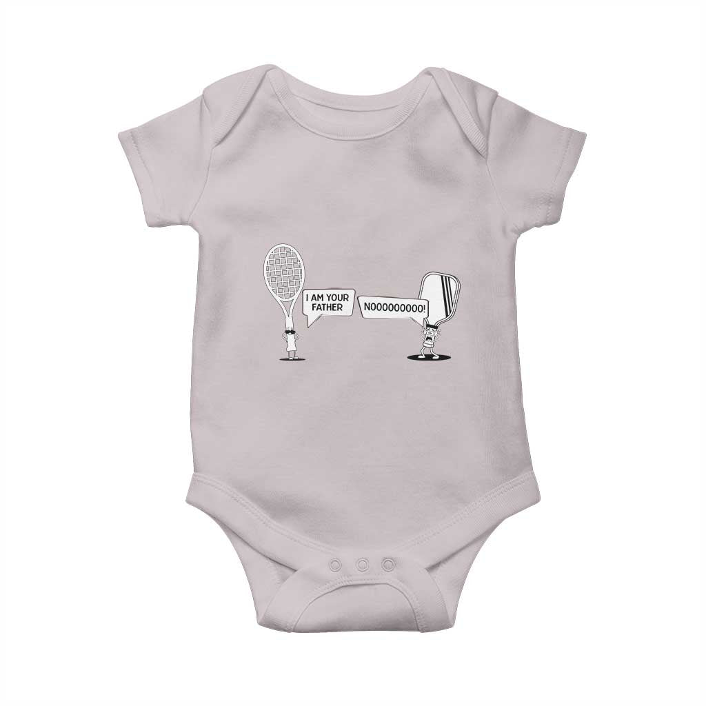 Funny Pickleball Tennis Racket Baby Onesie I Am Your Pickle Father TS12 Ice Gray Print Your Wear