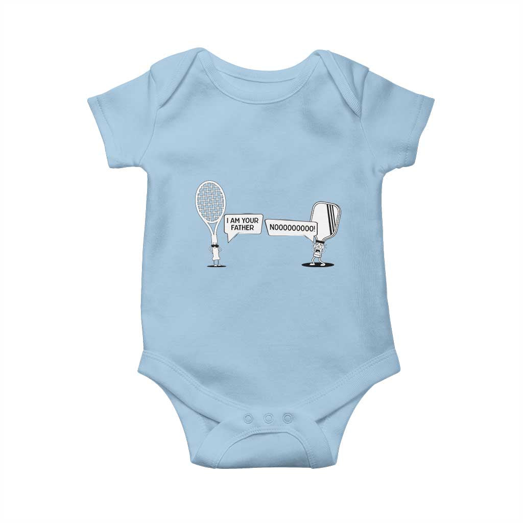 Funny Pickleball Tennis Racket Baby Onesie I Am Your Pickle Father TS12 Light Blue Print Your Wear