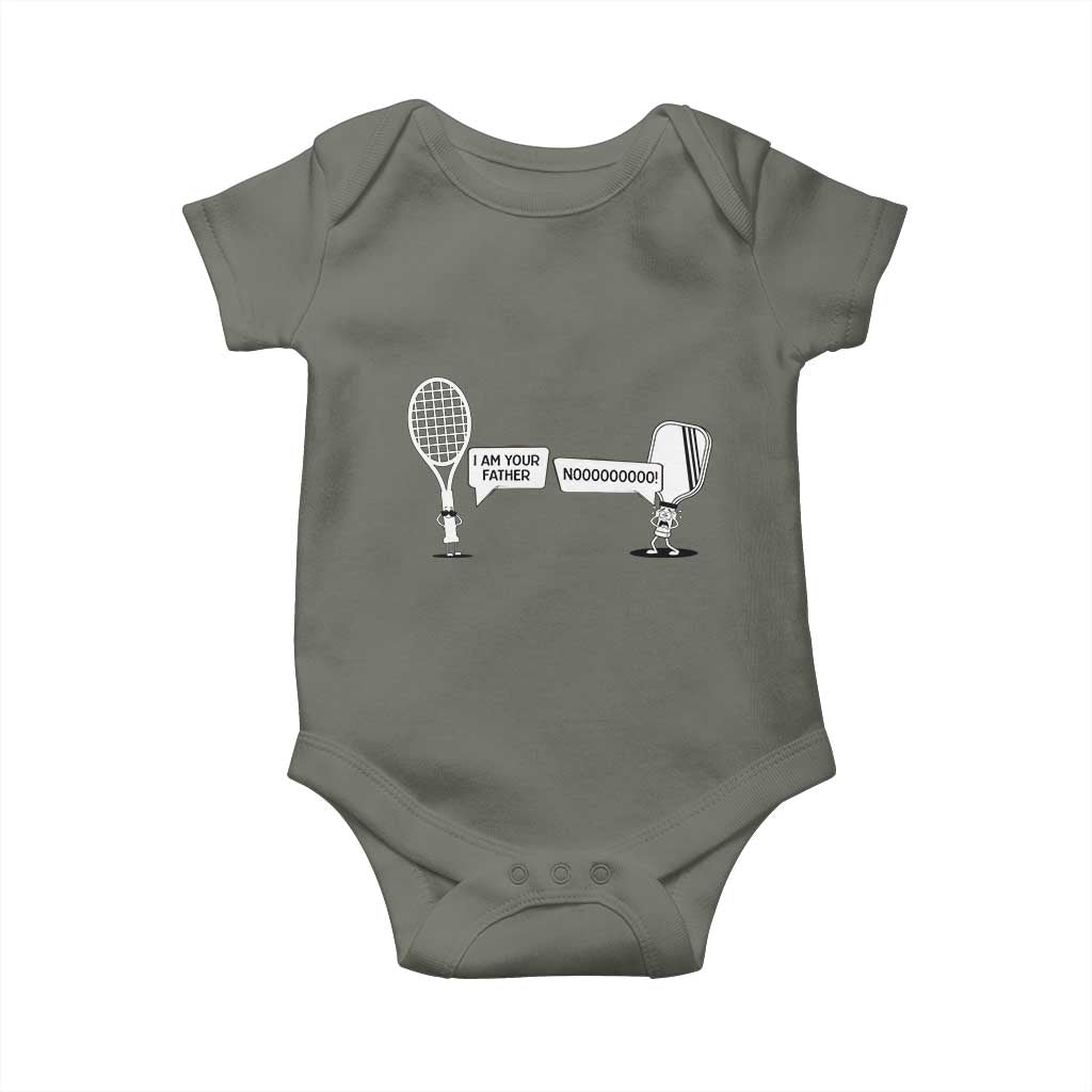 Funny Pickleball Tennis Racket Baby Onesie I Am Your Pickle Father TS12 Military Green Print Your Wear