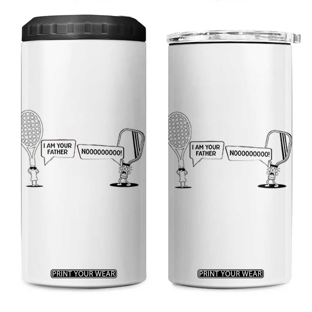 Funny Pickleball Tennis Racket 4 in 1 Can Cooler Tumbler I Am Your Pickle Father TS12 One Size: 16 oz White Print Your Wear