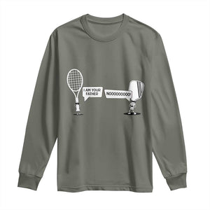 Funny Pickleball Tennis Racket Long Sleeve Shirt I Am Your Pickle Father TS12 Military Green Print Your Wear