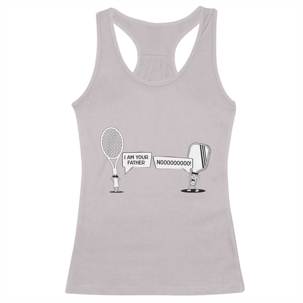 Funny Pickleball Tennis Racket Racerback Tank Top I Am Your Pickle Father TS12 Ice Gray Print Your Wear