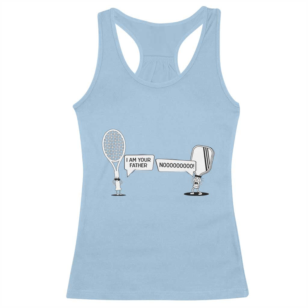 Funny Pickleball Tennis Racket Racerback Tank Top I Am Your Pickle Father TS12 Light Blue Print Your Wear