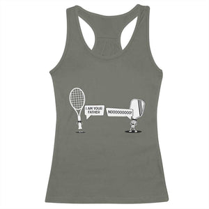 Funny Pickleball Tennis Racket Racerback Tank Top I Am Your Pickle Father TS12 Military Green Print Your Wear