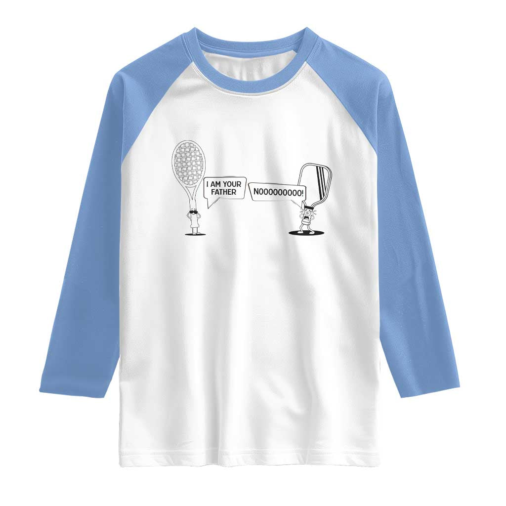 Funny Pickleball Tennis Racket Raglan Shirt I Am Your Pickle Father TS12 White Carolina Blue Print Your Wear
