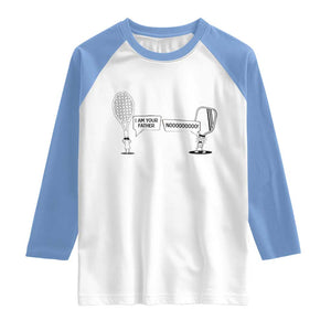 Funny Pickleball Tennis Racket Raglan Shirt I Am Your Pickle Father TS12 White Carolina Blue Print Your Wear