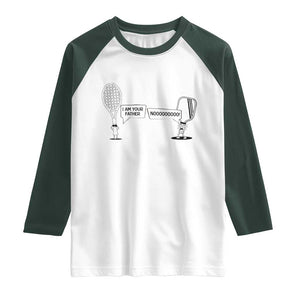 Funny Pickleball Tennis Racket Raglan Shirt I Am Your Pickle Father TS12 White Dark Forest Green Print Your Wear