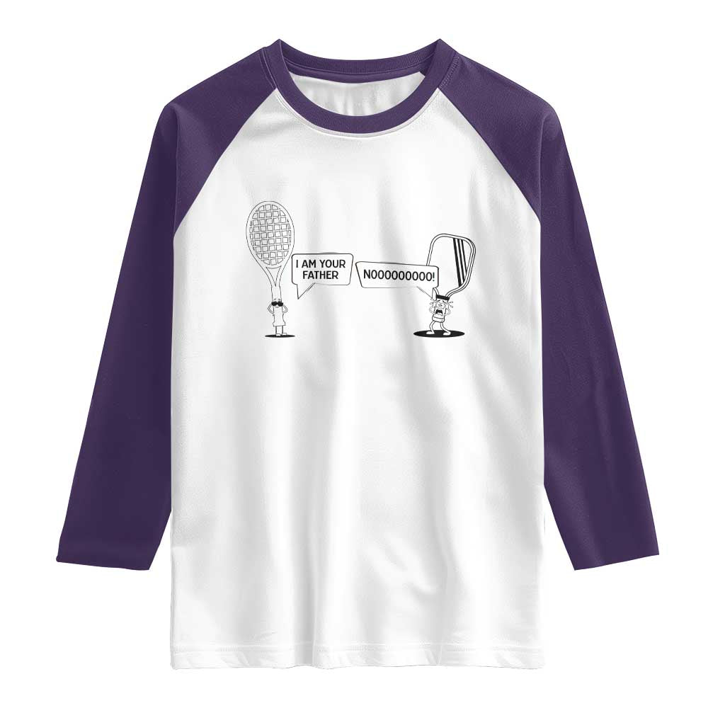 Funny Pickleball Tennis Racket Raglan Shirt I Am Your Pickle Father TS12 White Purple Print Your Wear