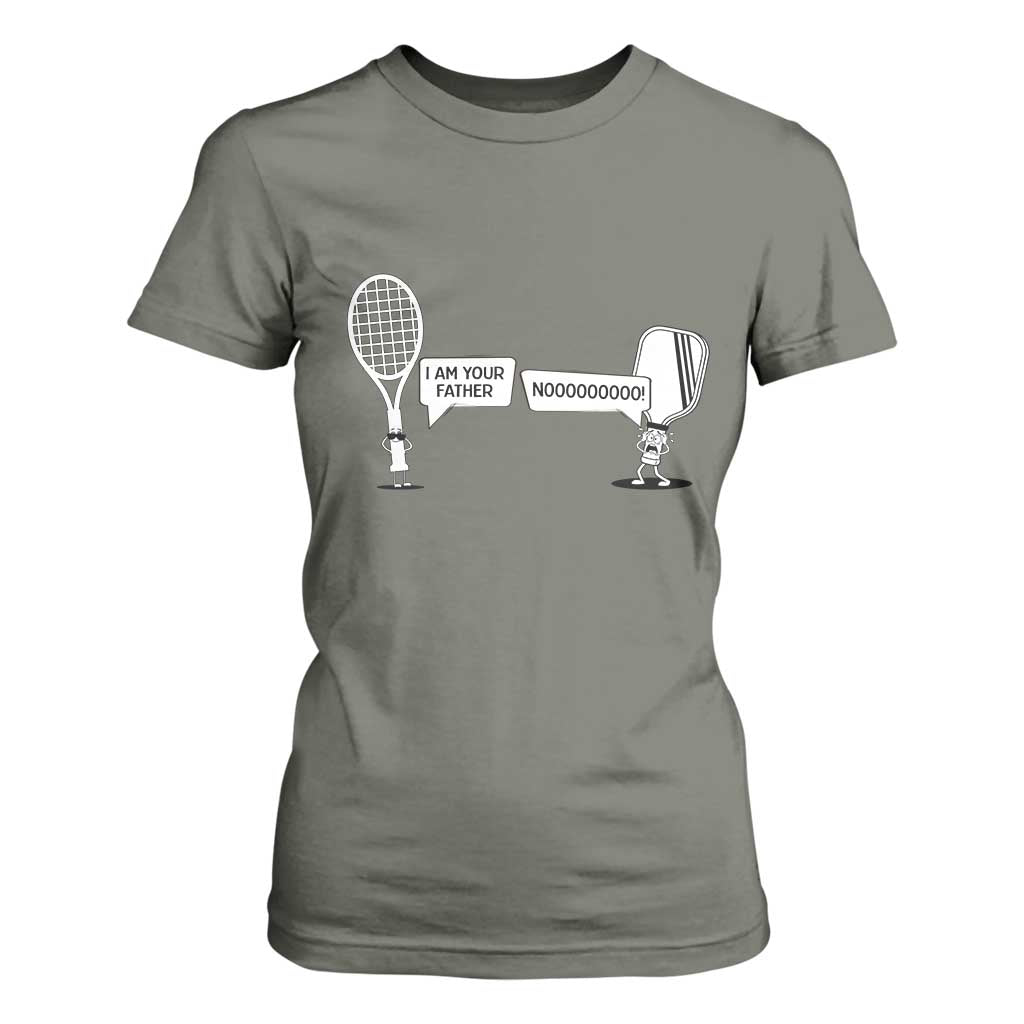 Funny Pickleball Tennis Racket T Shirt For Women I Am Your Pickle Father TS12 Military Green Print Your Wear
