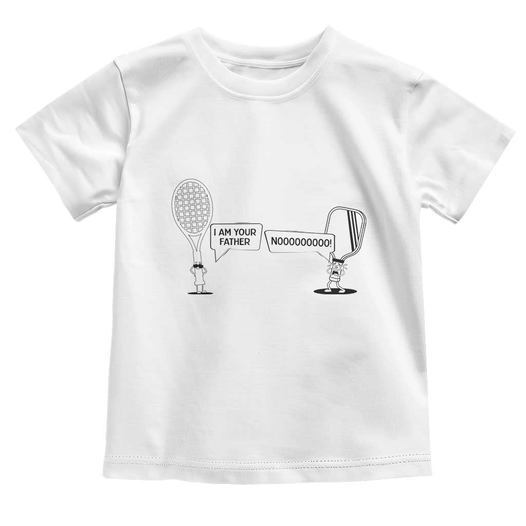 Funny Pickleball Tennis Racket Toddler T Shirt I Am Your Pickle Father TS12 White Print Your Wear