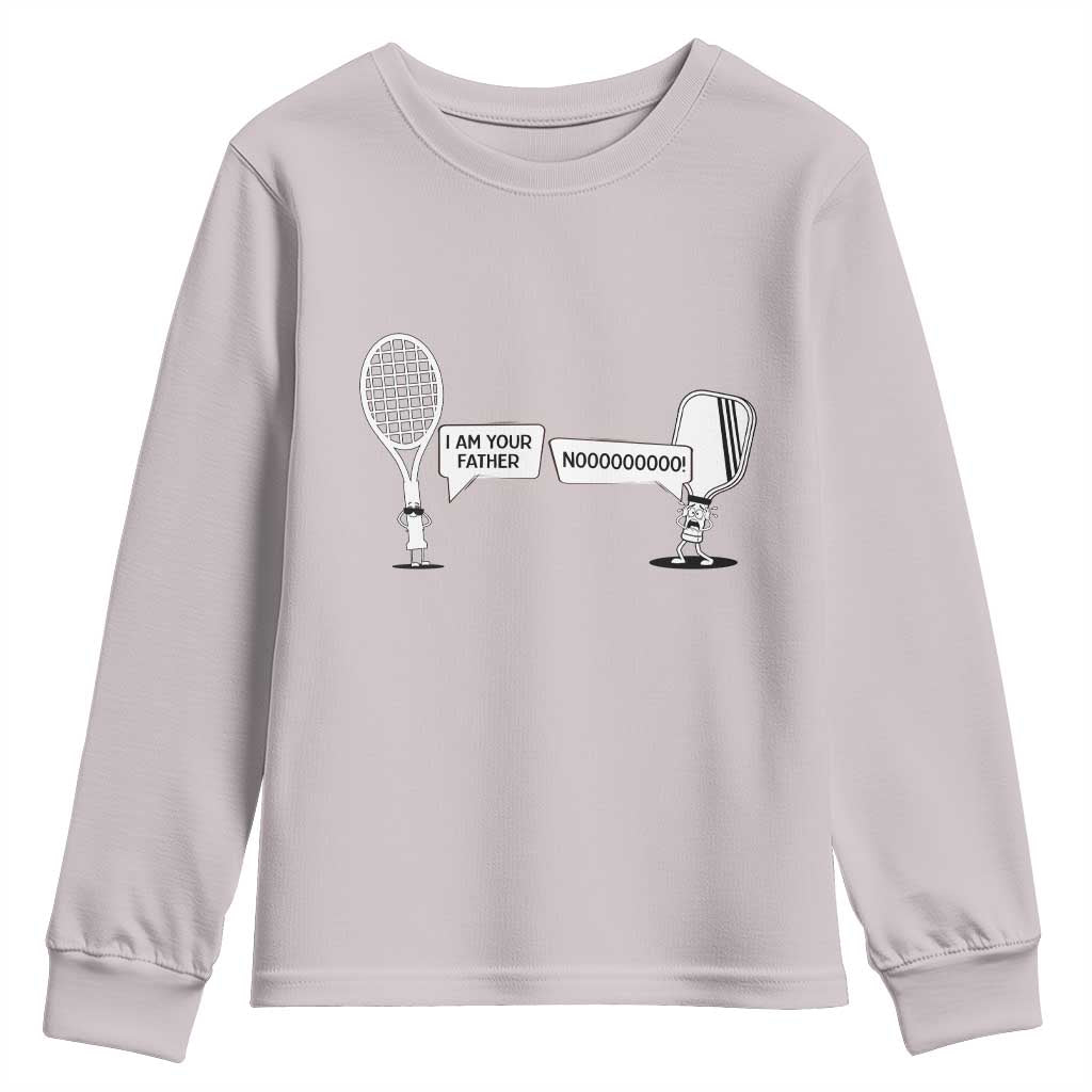 Funny Pickleball Tennis Racket Youth Sweatshirt I Am Your Pickle Father TS12 Ice Gray Print Your Wear