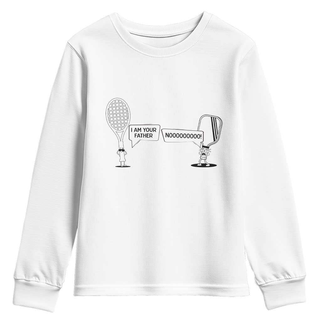 Funny Pickleball Tennis Racket Youth Sweatshirt I Am Your Pickle Father TS12 White Print Your Wear