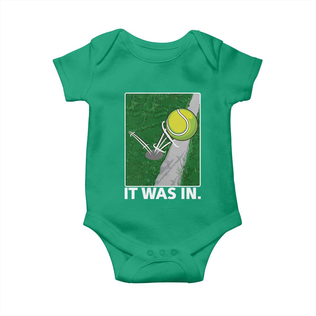 Funny Tennis Quote Baby Onesie It Was In TS12 Irish Green Print Your Wear