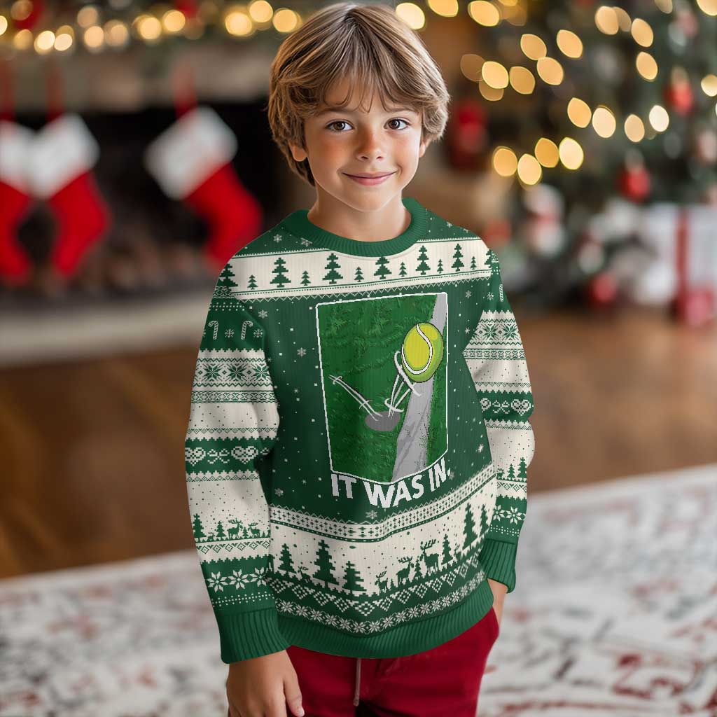 Funny Tennis Quote Ugly Christmas Sweater It Was In TS12 Forest Green Beige Print Your Wear