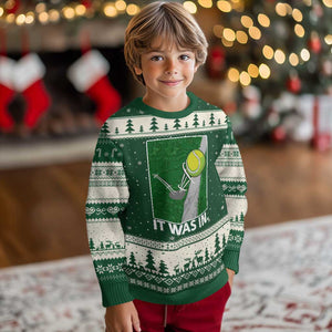 Funny Tennis Quote Ugly Christmas Sweater It Was In TS12 Forest Green Beige Print Your Wear