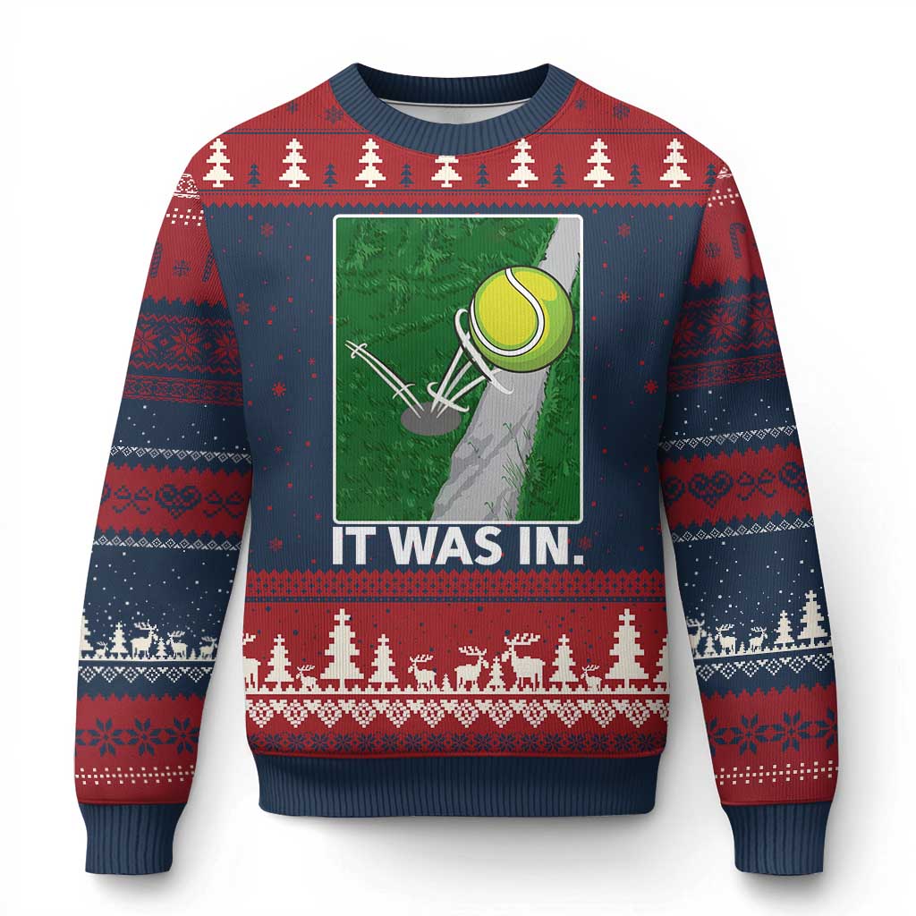 Funny Tennis Quote Ugly Christmas Sweater It Was In TS12 Navy Red Print Your Wear