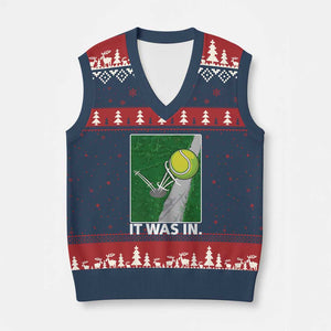 Funny Tennis Quote V-Neck Knit Sweater Vest It Was In TS12 Navy Red Print Your Wear
