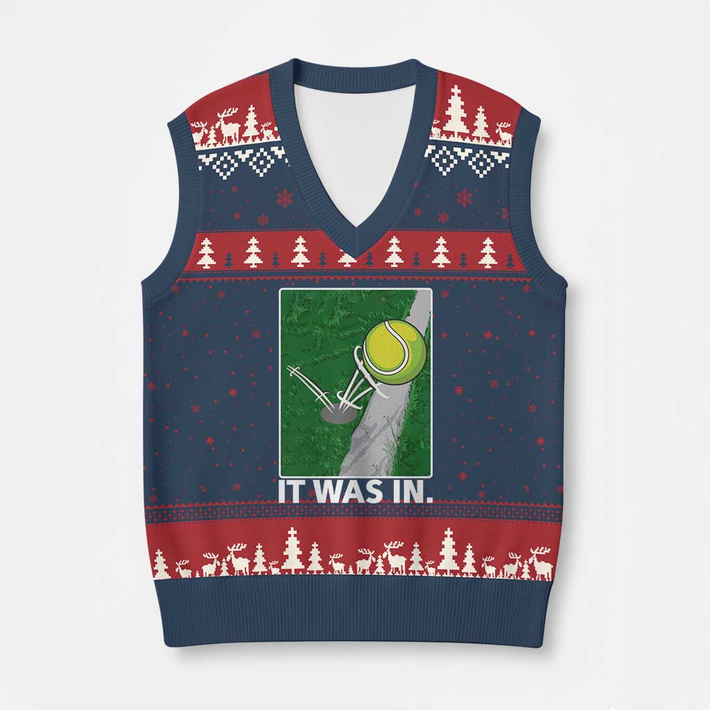 Funny Tennis Quote V-Neck Knit Sweater Vest It Was In TS12 Navy Red Print Your Wear