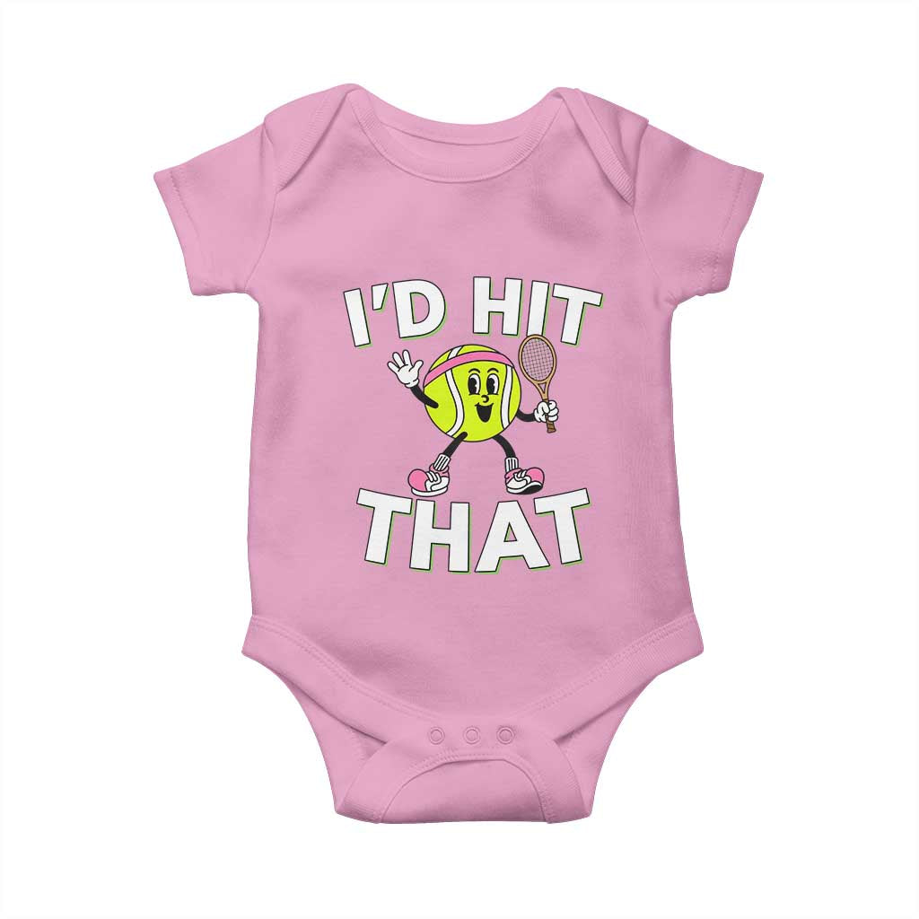 Funny Tennis Quote Baby Onesie Id Hit That TS12 Light Pink Print Your Wear