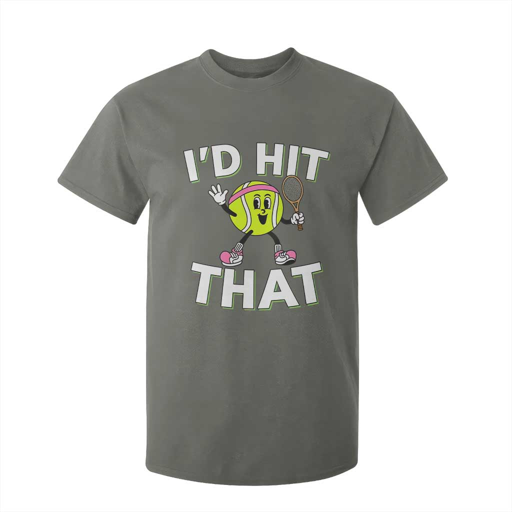 Funny Tennis Quote T Shirt For Kid Id Hit That TS12 Military Green Print Your Wear