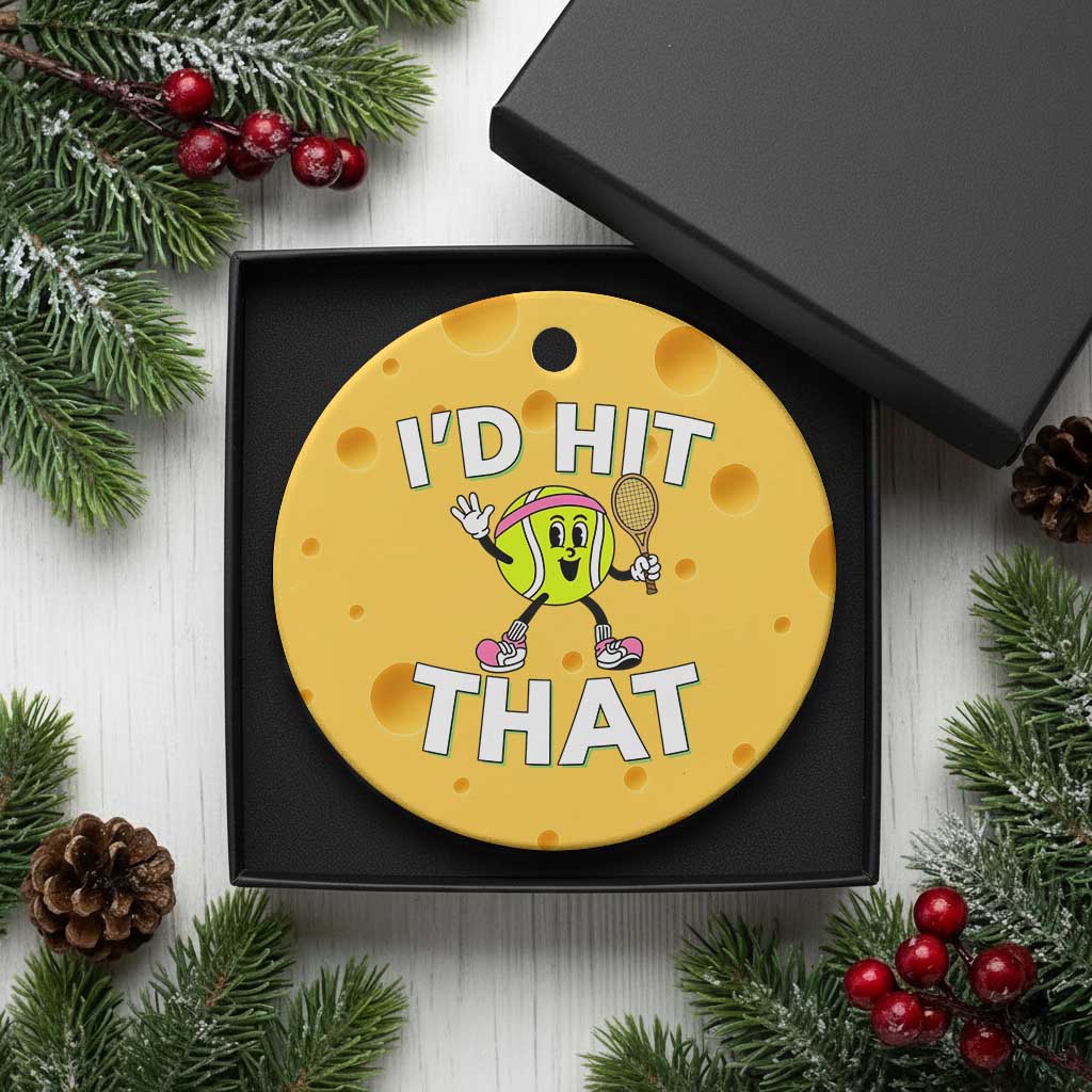 Funny Tennis Quote Ceramic Ornament Id Hit That TS12 1pc Yellow Cheese Print Your Wear