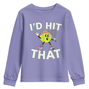 Funny Tennis Quote Youth Sweatshirt Id Hit That TS12 Violet Print Your Wear