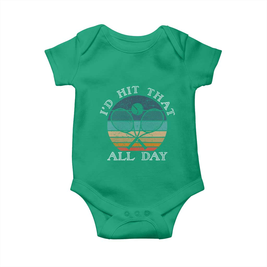 Id Hit That All Day Baby Onesie Funny Tennis Player Gift TS12 Irish Green Print Your Wear