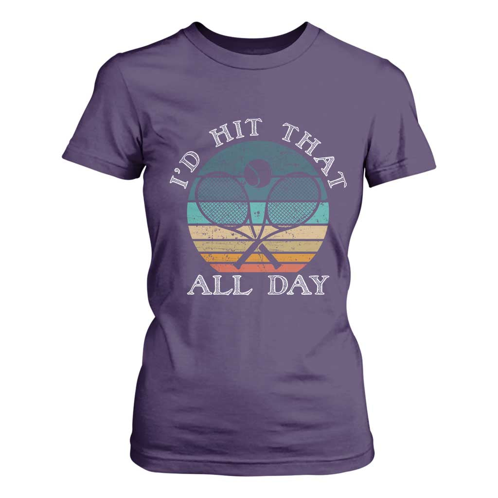 Id Hit That All Day T Shirt For Women Funny Tennis Player Gift TS12 Purple Print Your Wear