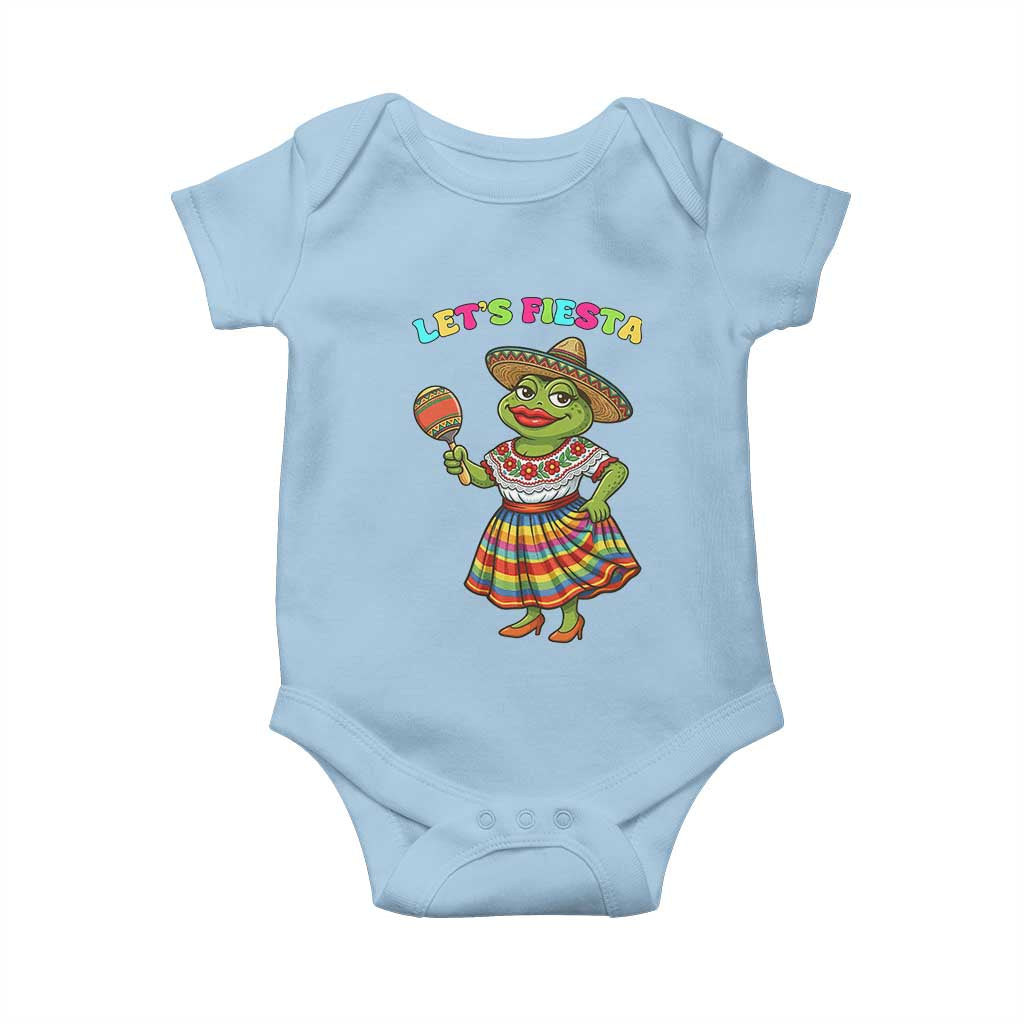 Funny Cinco De Mayo Sexy Frog Baby Onesie Lets Fiesta TS12 Light Blue Print Your Wear