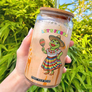 Funny Cinco De Mayo Sexy Frog Glass Can Lets Fiesta TS12 White Print Your Wear