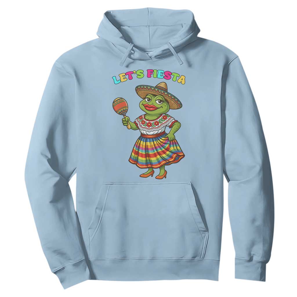 Funny Cinco De Mayo Sexy Frog Hoodie Lets Fiesta TS12 Light Blue Print Your Wear