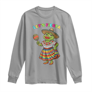Funny Cinco De Mayo Sexy Frog Long Sleeve Shirt Lets Fiesta TS12 Sport Gray Print Your Wear