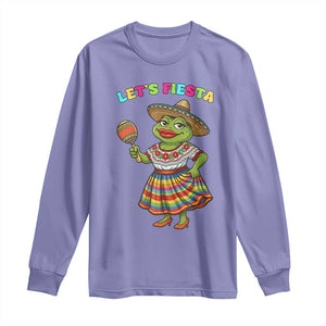 Funny Cinco De Mayo Sexy Frog Long Sleeve Shirt Lets Fiesta TS12 Violet Print Your Wear