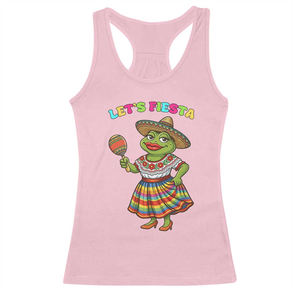 Funny Cinco De Mayo Sexy Frog Racerback Tank Top Lets Fiesta TS12 Light Pink Print Your Wear