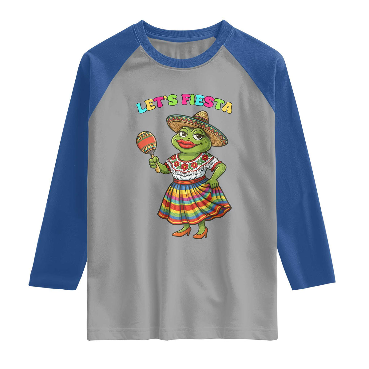 Funny Cinco De Mayo Sexy Frog Raglan Shirt Lets Fiesta TS12 Sport Gray Royal Print Your Wear
