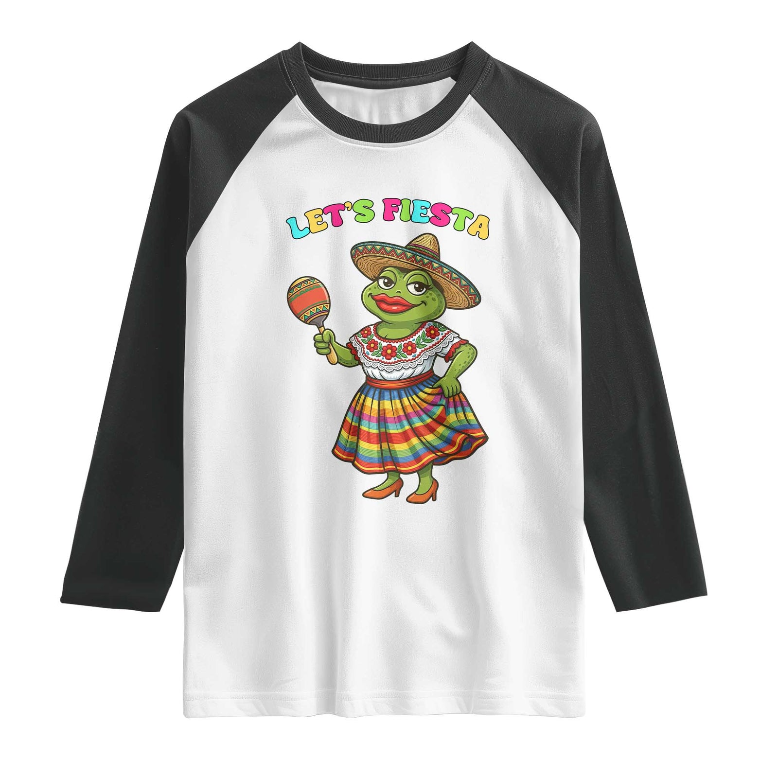 Funny Cinco De Mayo Sexy Frog Raglan Shirt Lets Fiesta TS12 White Black Print Your Wear