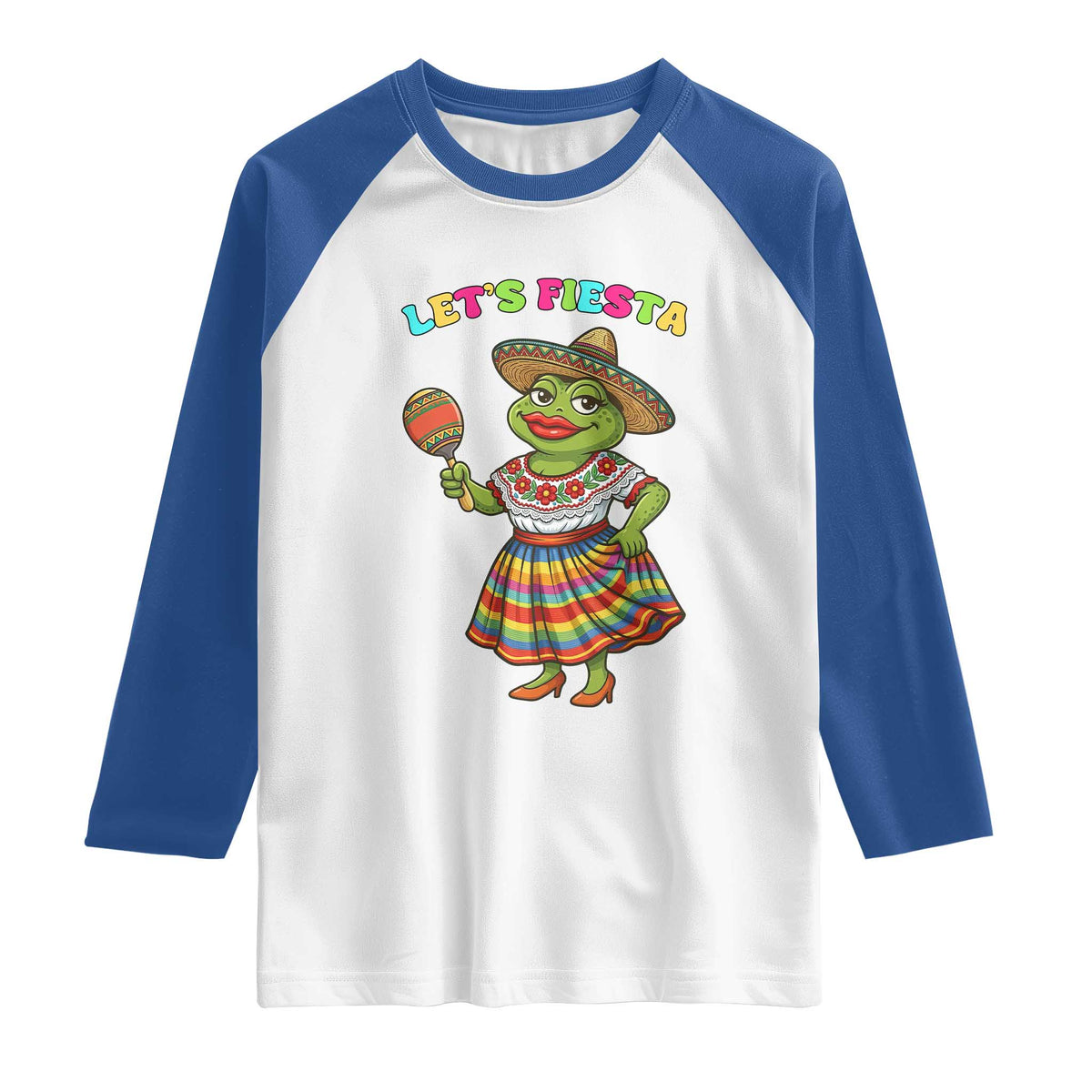 Funny Cinco De Mayo Sexy Frog Raglan Shirt Lets Fiesta TS12 White Royal Print Your Wear