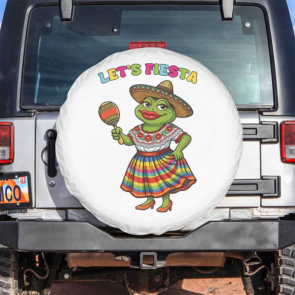 Funny Cinco De Mayo Sexy Frog Spare Tire Cover Lets Fiesta TS12 No hole White Print Your Wear