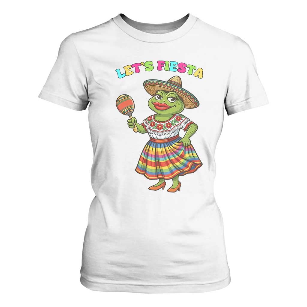 Funny Cinco De Mayo Sexy Frog T Shirt For Women Lets Fiesta TS12 White Print Your Wear