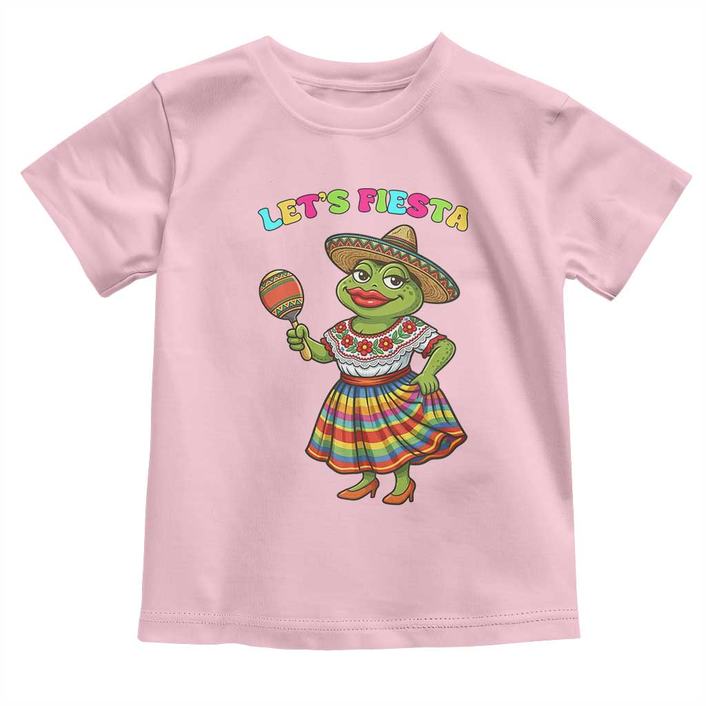 Funny Cinco De Mayo Sexy Frog Toddler T Shirt Lets Fiesta TS12 Light Pink Print Your Wear